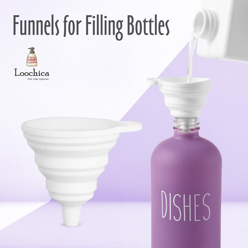 Loochica Purple Glass Kitchen Soap Dispenser, Lavender Detergent Dispenser or Dish Soap Dispenser for Kitchen Sink, Modern Lavender Decor Dish Soap Pump for Kitchen Organization - Image 5